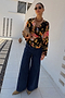 Black Sofia Floral Wrap Top