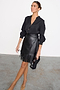 Black Vegan Leather Mini Fringe Jaspre Skirt