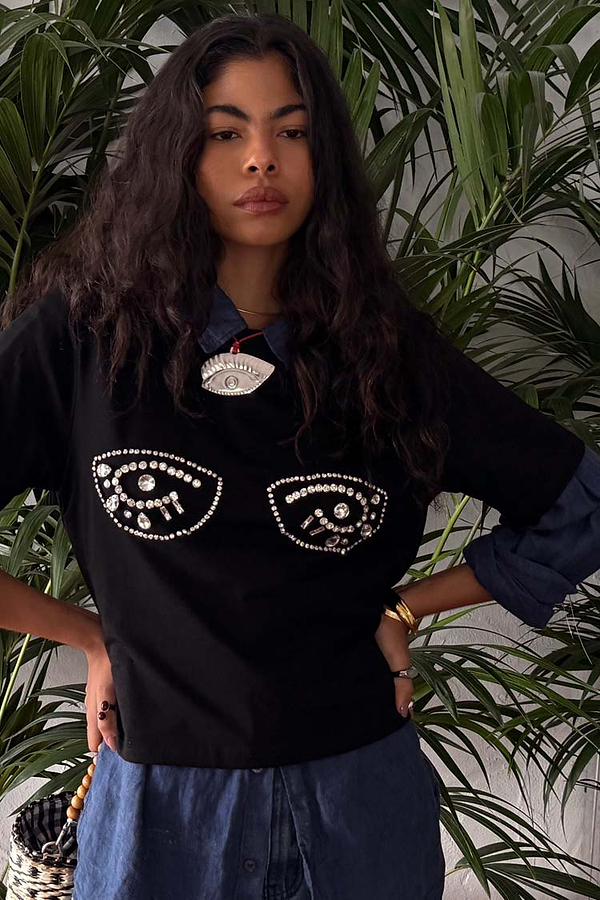 Black Jewel Bust T Shirt