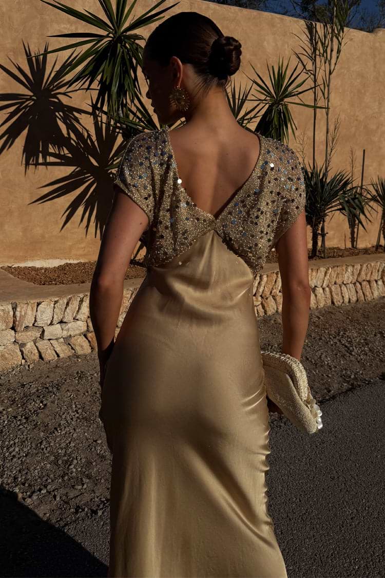 Gold Sequin Elodie Dress