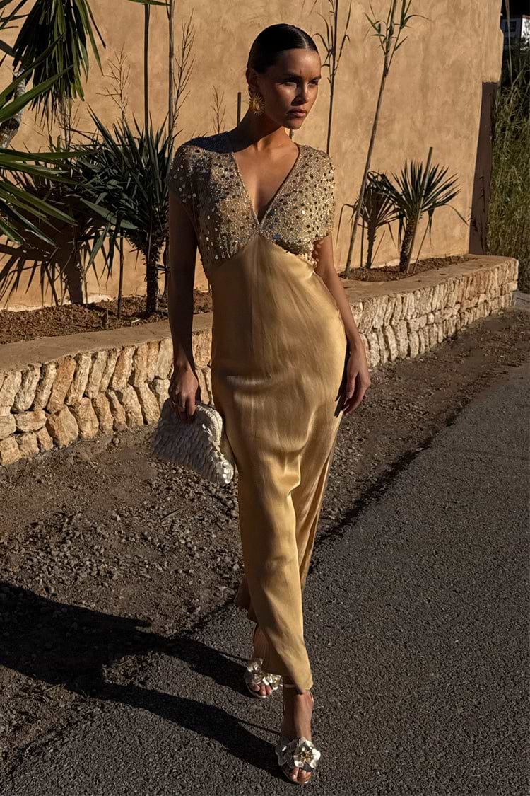 Gold Sequin Elodie Dress Petite