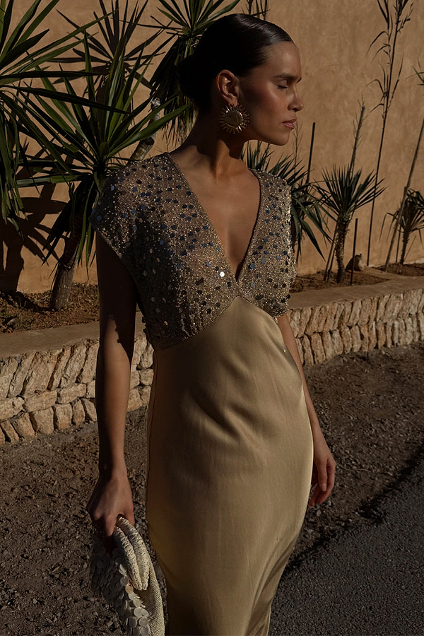 Gold Sequin Elodie Dress Petite