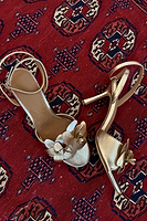 Thumbnail for Gold Metallic Flower Heel
