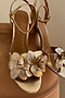 Gold Metallic Flower Heel