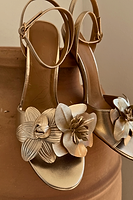 Thumbnail for Gold Metallic Flower Heel