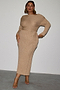 Gold Rib Knit Tilly Dress