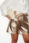 Gold Vegan Leather Shorts