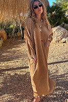 Thumbnail for Gold Plisse Jem Dress
