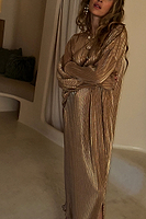 Thumbnail for Gold Plisse Jem Dress