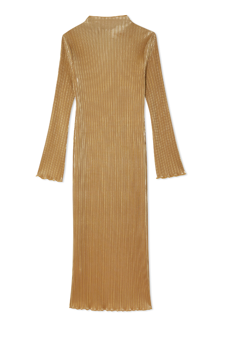 Gold Plisse Sophia Dress