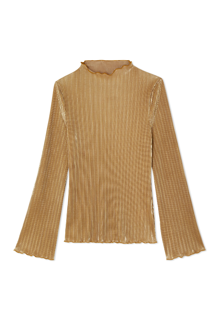 Gold Plisse Top