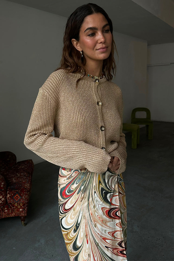 Gold Rib Holly Cardigan