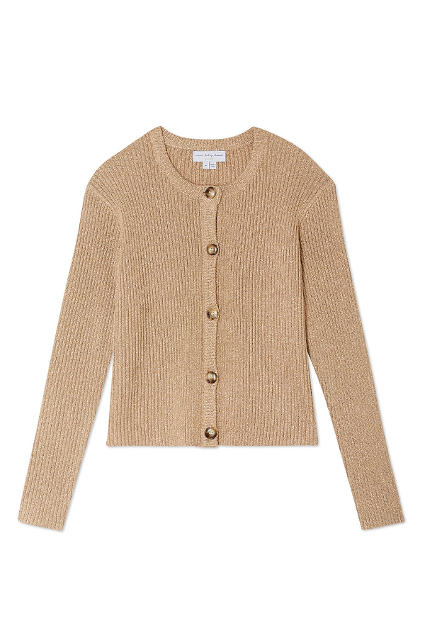 Gold knit cardigan cheap