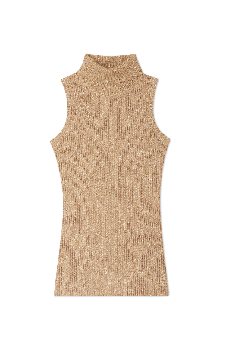 Gold Rib Knit Vest