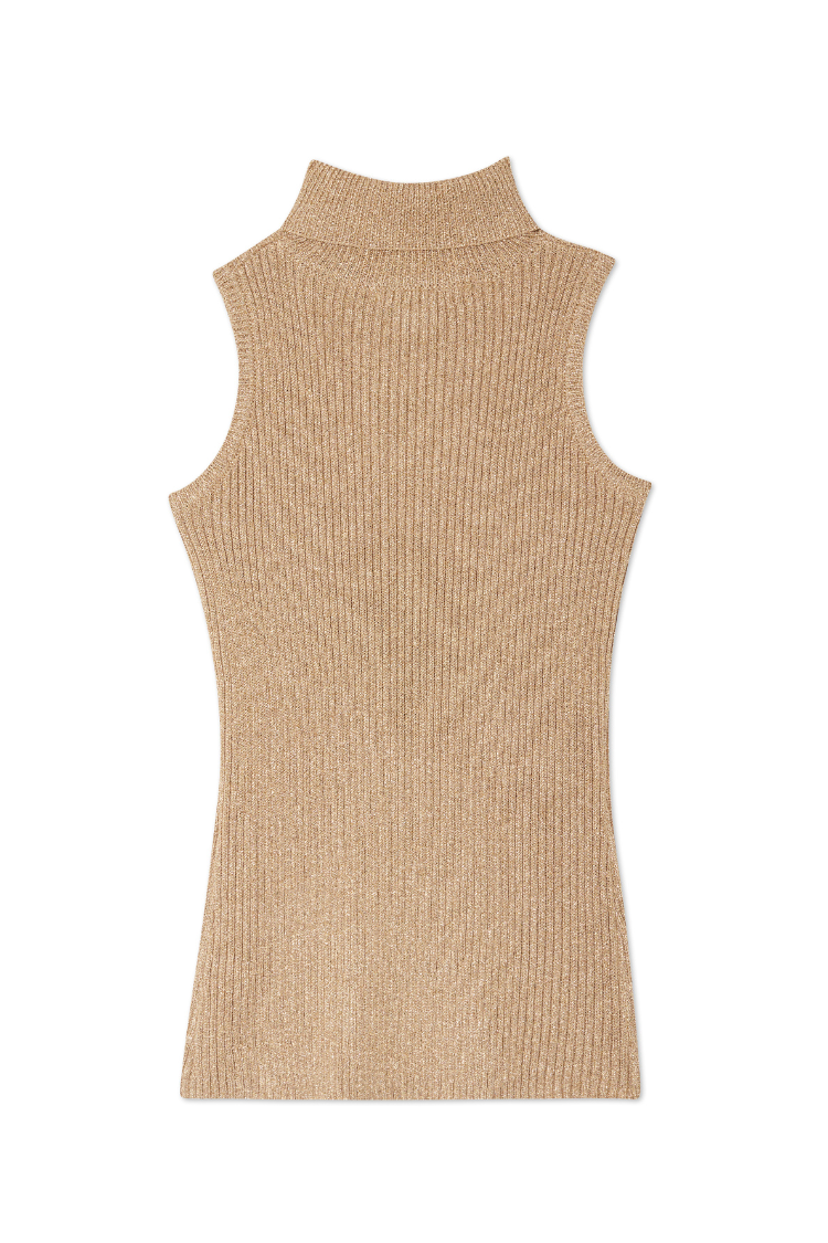 Gold Rib Knit Vest