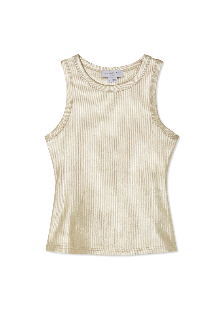 Gold Ribbed Tank Top