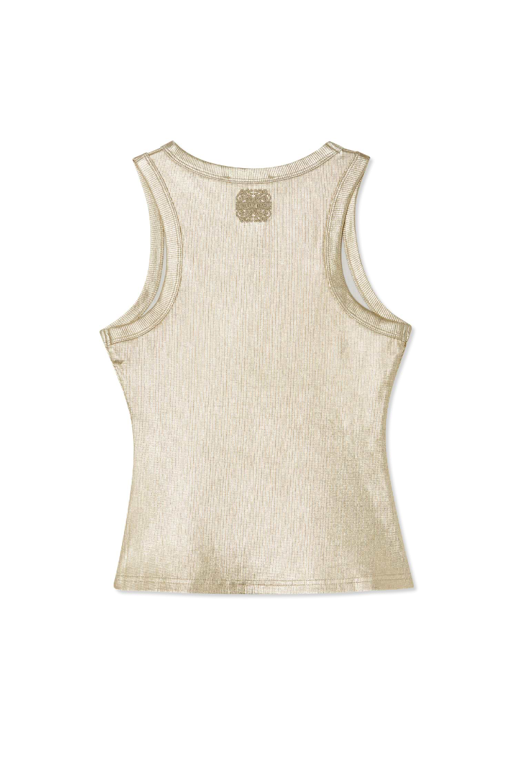 Gold Ribbed Tank Top