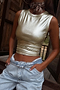 Gold Ribbed Tank Top