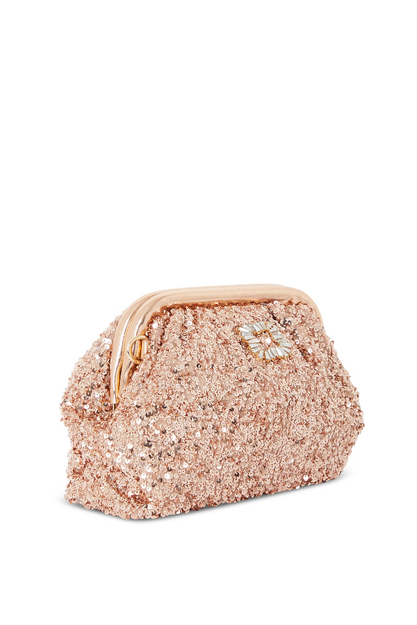 SEQUIN POUCH BAG GOLD