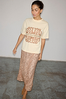 Thumbnail for caption_Model wears Gold Sequin Dorris Skirt in UK size 8/ US 4