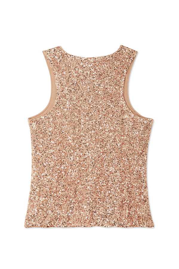 Gold glitter tank top new arrivals