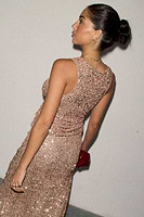 Thumbnail for caption_Model wears Gold Sequin Tank Top in UK size 10/ US 6