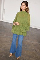 Thumbnail for caption_Model wears Olive Elinor Blouse in UK size 10/ US 6