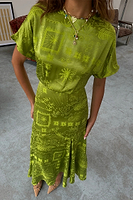 Thumbnail for caption_Model wears Lime Safari Erin Dress  in UK size 8/ US 4