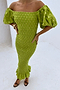 Olive Jojo Dress with Gold Fleck