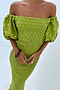 Olive Jojo Dress with Gold Fleck