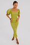 Olive Jojo Dress with Gold Fleck