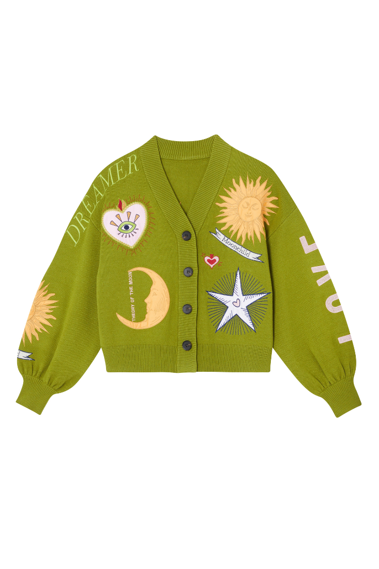 Green Mystical Knit Cardigan