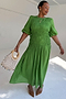 Green Shirred Nara Dress
