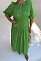 Green Shirred Nara Dress