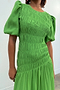 Green Shirred Nara Dress