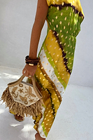 Thumbnail for caption_Model wears Green Ombre Elodie Dress in UK size 8/ US 4