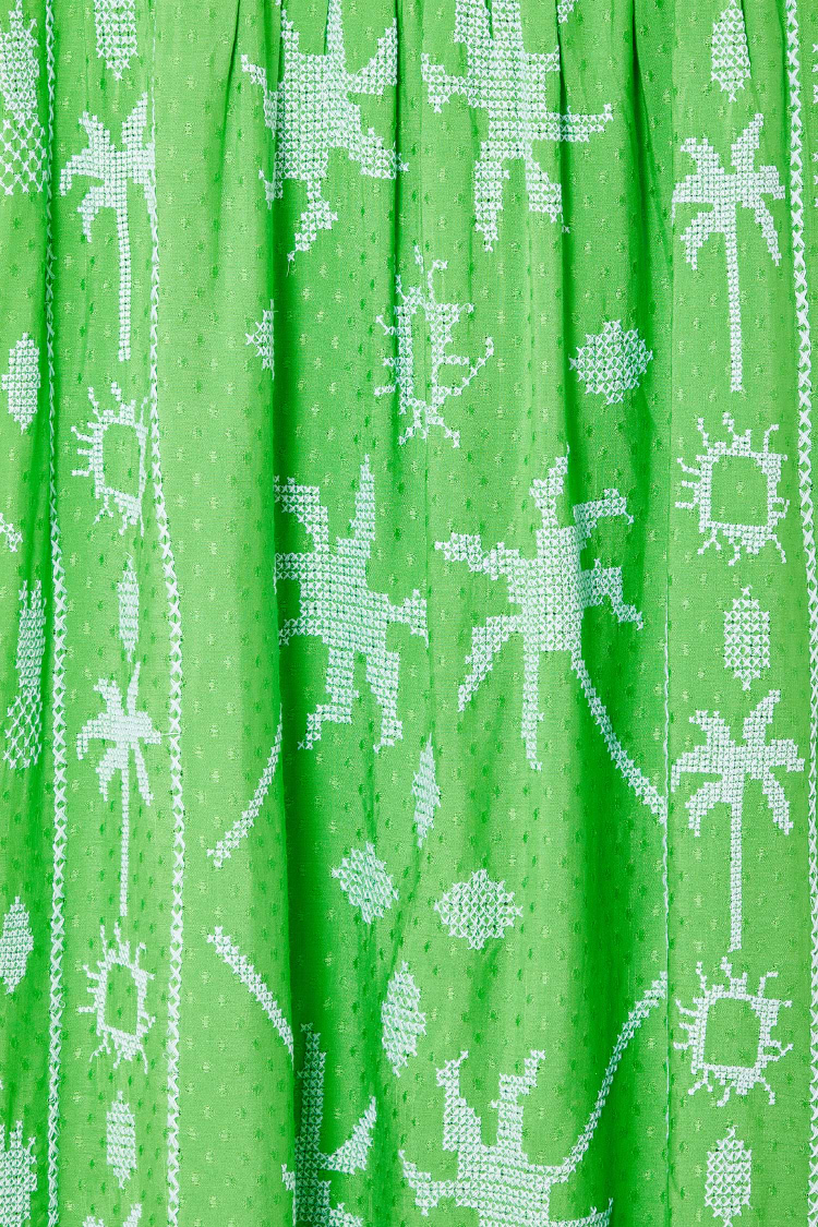 Green Palm Cross Stitch Belle Dress