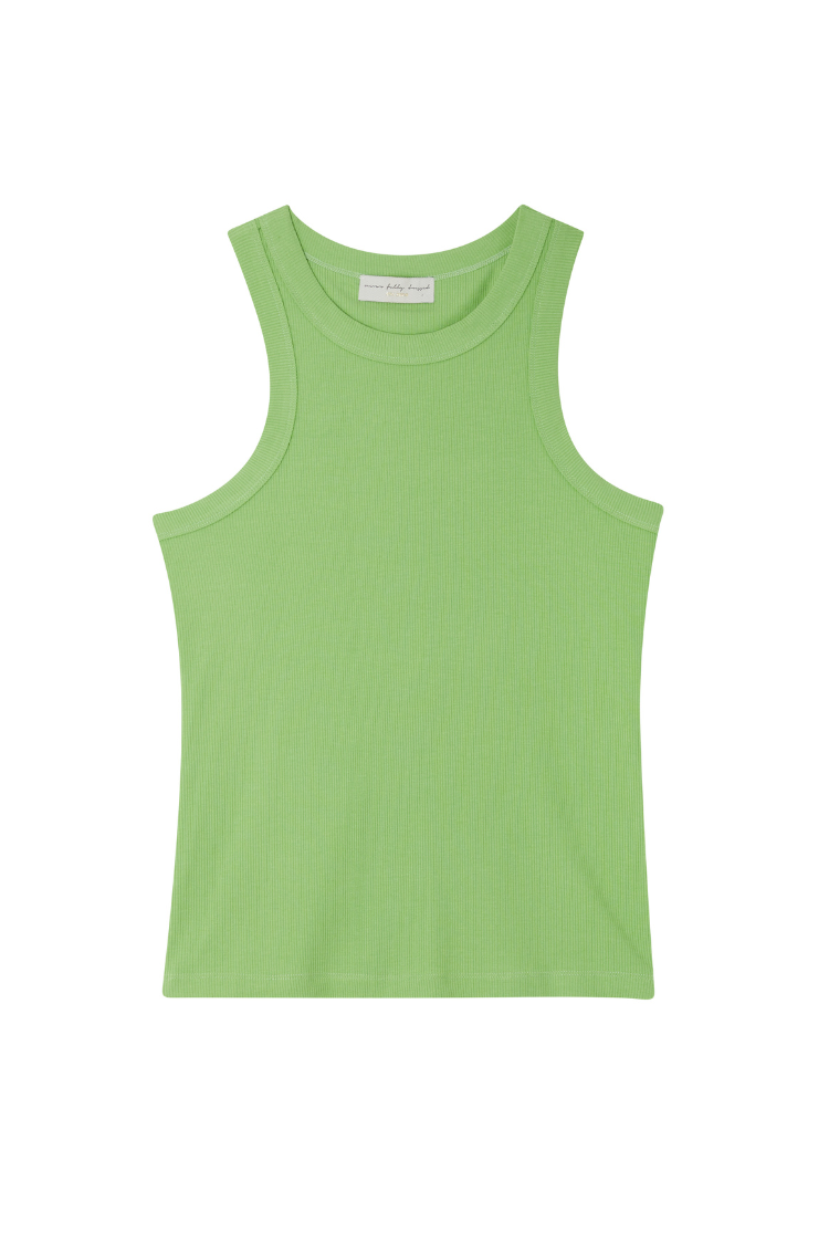 Green Ribbed Tank Top