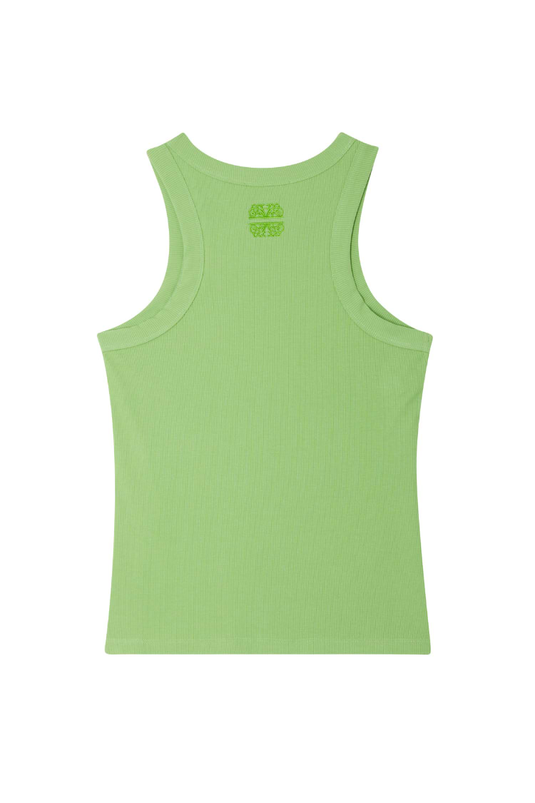 Green Ribbed Tank Top