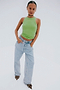 Green Ribbed Tank Top