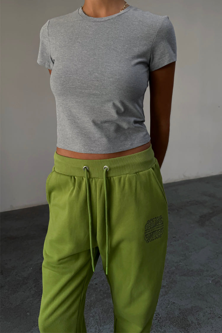 caption_Model wears Olive and Charcoal NFD Joggers in size S