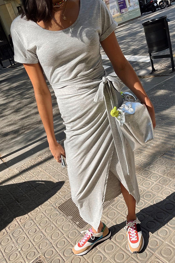 Grey Jesse Jersey Wrap Dress