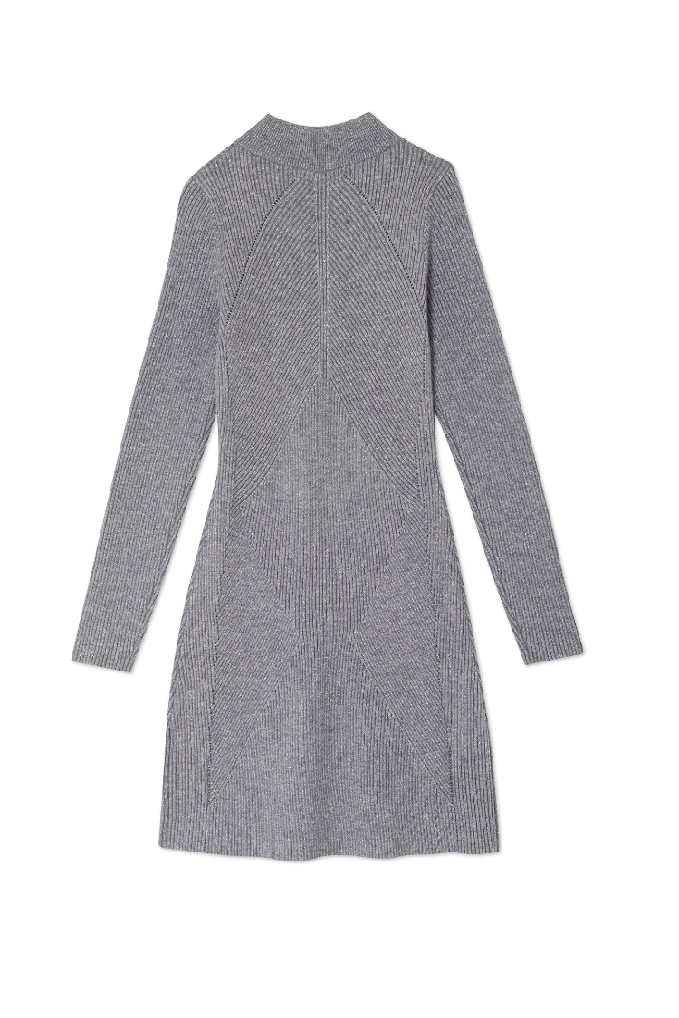 Gunmetal Rib Knit Mini Suki Dress