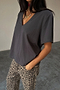 Grey T-Shirt with Shoulder Pads