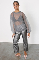 Thumbnail for caption_Model wears Gun Metal Zazi Jumper in UK size 10/ US 6