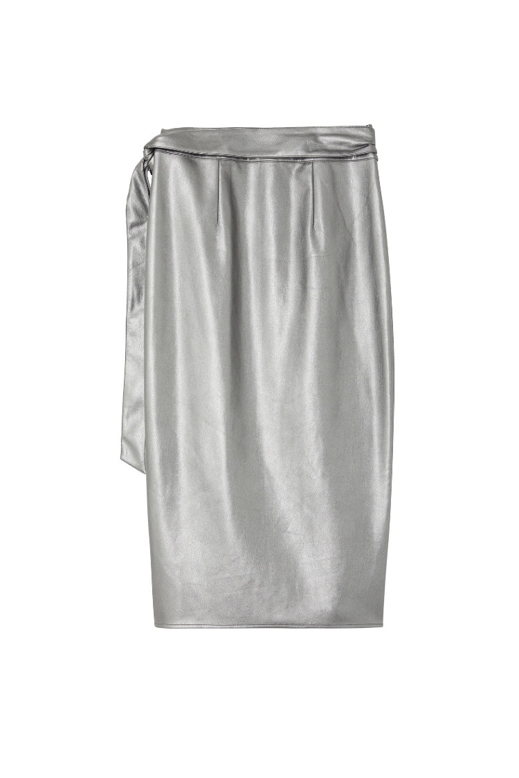 Gunmetal Vegan Leather Jaspre Skirt