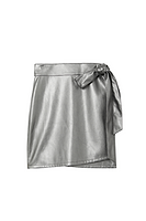 Thumbnail for Gunmetal Vegan Leather Mini Jaspre Skirt