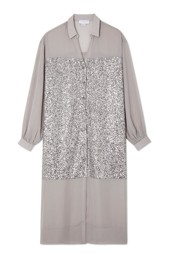 Alexa sequin scroll print dress shop