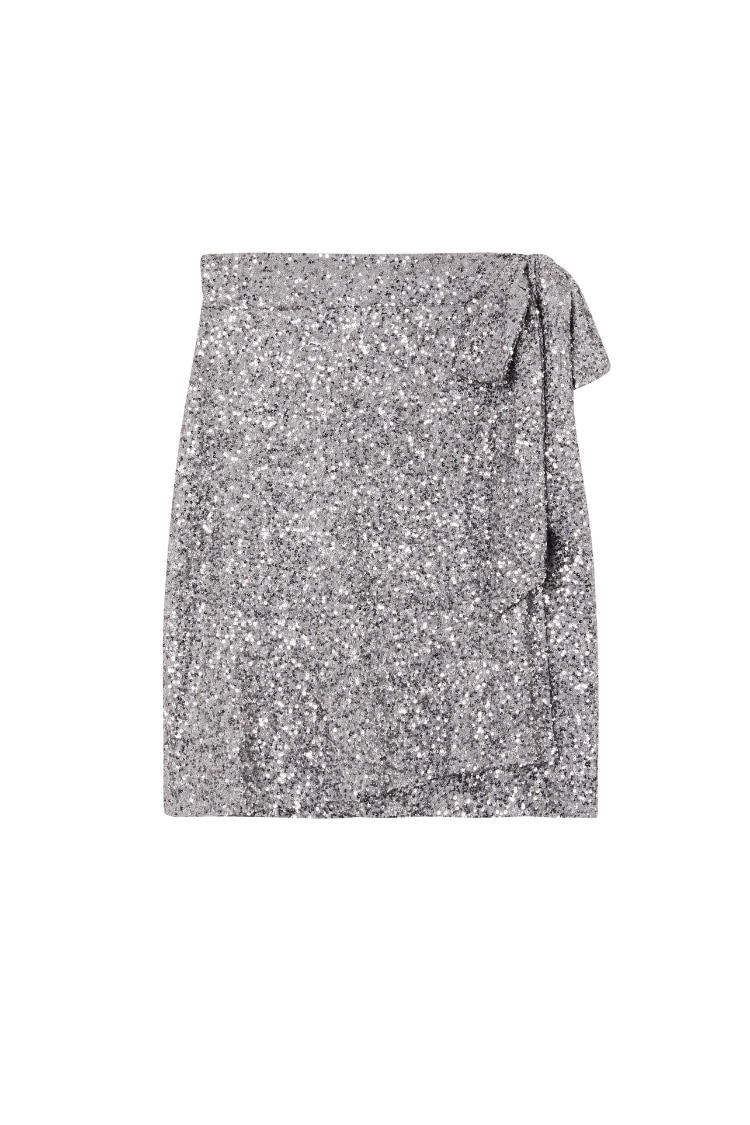 Gunmetal Sequin Mini Jaspre Skirt