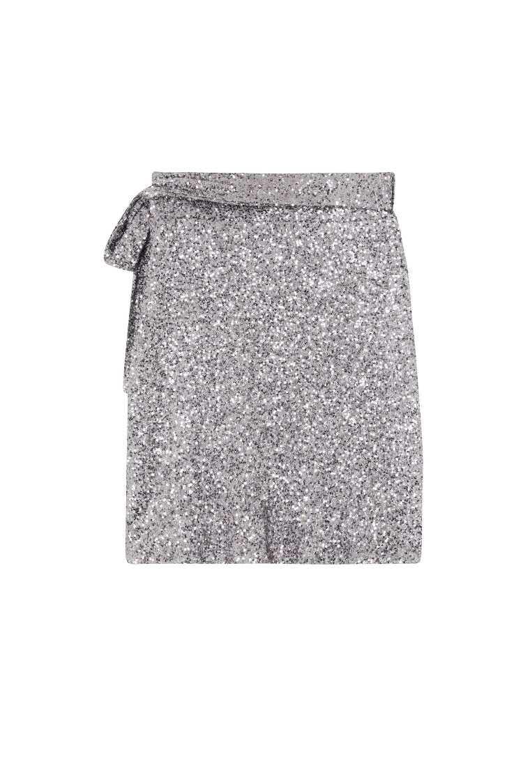 Gunmetal Sequin Mini Jaspre Skirt